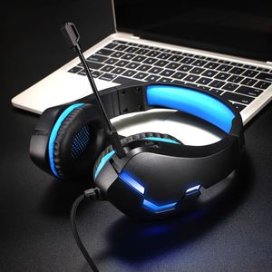 En Kaliteli Oyun Kulaklık Kulak Kulaklık Üzerinde Mic Ile MIC Ile LED Işık Xbox One PS4 PC Kablolu Kulaklık HiFi Kulaklıklar