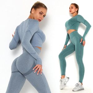 Kadınların Trailtsuits yoga giyim seti spor takım elbise kadın spor giyim kıyafeti fitn atletik giyim spor salonu seaml egzersiz kıyafetleri için