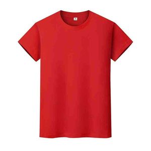 男性と女性のラウンドネックソリッドカラーTシャツ夏の綿の底打ち半袖半袖BSAGVI