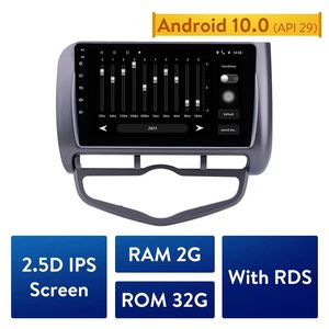 Android 10.0 Car DVD Radio 9 polegadas Jogador 2GB Ram GPS Navi Bluetooth para 2006-Honda Jazz City Auto AC à esquerda Drive com 1080p DVR