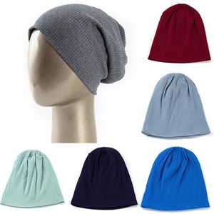 Candy Color Women Men Plain Cotton Ribbed Beanies Hats Soft Colorful Stripe Design Beanies Caps Fashion Unisex Slouchy Gorros