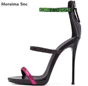 Moraima Snc Concise Type Mixed Colors Comfortable Sandals High Heel Peep Toe Fashion Women Cover Party Sexy For Ladies Dress Shoes