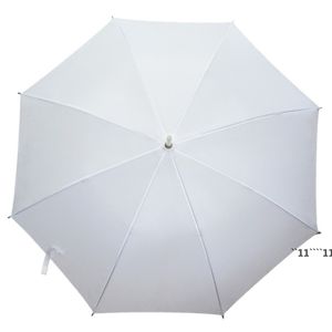 Sublimation Blank Umbrella Polyester Water Protection Wind Proof Umbrellas Heat Transfer Coating Parasol Christmas Gift RRD12365