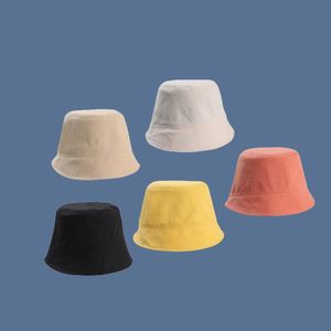 bucket hat fashion pure color Buet Hat spring and summer street simple literary basin sunscreen plain face fisherman's