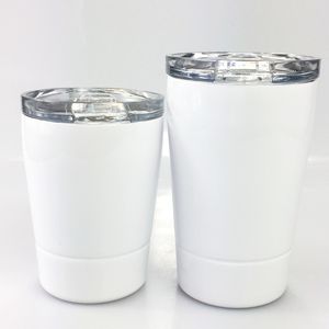 8oz 12oz Sublimação Kids Copo de Aço Inoxidável Caneca Skinny Skinny Unfilless Água Cubra Café Café Tumbler com uma palha plástica