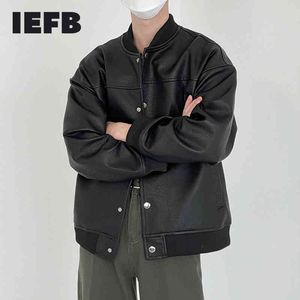 IEFB Baseball Kragen PU Leder Jacke männer Lose Kurz Mantel Ins Koreanische Hochwertige Jacken Frühling Herbst 9Y7087 210524