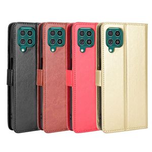 Carteira Pu Capas de Couro para Samsung Galaxy M32 M21 A12 A22 M12 M62 F12 A42 M42 F12 Flip Livro Livro Magnético Suporte Cartão Protetor