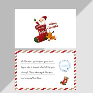 Customized Christmas Gifts Invitation Paper Cards 300gsm Colorful Printing Xmas Greeting Card with Double Side Printed