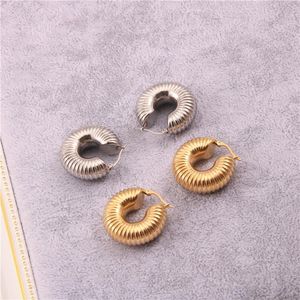 Hoop & Huggie Fashion Jewelry Stainless Steel Gold Plated Snail Hollow Earrings
