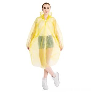 Descartável PE Raincoat Adulto Umérico Emergência Poncho Poncho Travel Camping Deve Rain Rainwear MMA196