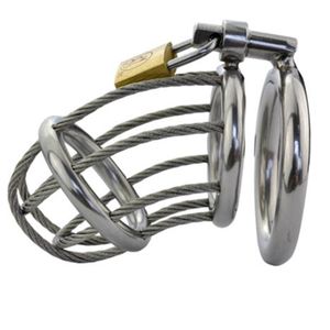 Stainless Steel Wire Chastity Belt Cock Lock Cages Art Device Penis Bondage BDSM Sex Toys for Men