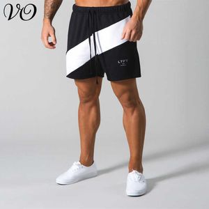 2021 Lato Nowy Casual Streetwear Moda Męskie Spodenki Jogger Fitness Spodnie dresowe Bawełna Sznurka Spodnie do ćwiczeń X0628