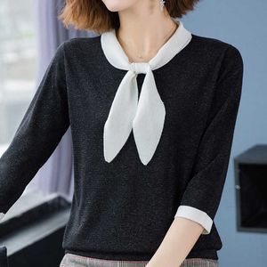 Sweater Women Korean Fashion s for Solid Knit Knitted Pullover Tops Woman s E820 210602