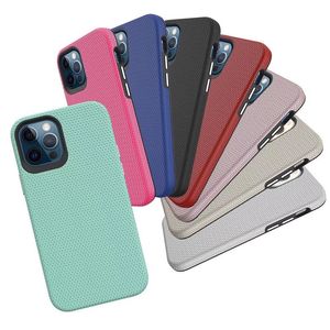 Trójkątna tekstura pancerza odporna na wstrząsy dla iPhone'a 14 13 12 Mini 11 Pro Max XR XS 7 8 Plus Samsung S10 S20 S21 S22 Ultra Note 20 A32 A52 A72 5G Hybrid TPU TPU Hard PC Cover Cover Cover