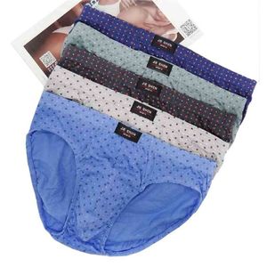 Män Briefs 5 st / lot Bomull Underbyxor Casual Dot Underkläder för Man Plus Storlek Män Briefs Underkläder L-4XL Cueca Masculina 210730