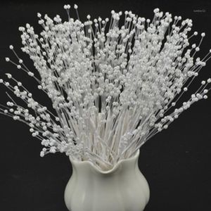 Dekorativa blommor Kransar 10st Blomster Bukett / Wire Stam / Bröllopsdekoration Scrapbooking Artificial Pearl FlowersWhite / Gold / Silver Color