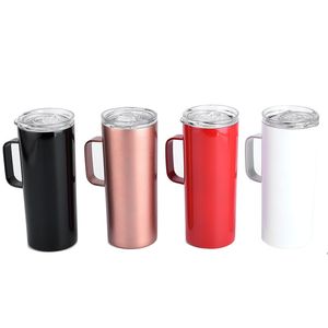 15oz skinny tumbler with handle 15oz Stainless steel Beer Mug Double wall insulated Cold vacuum Drinking tumblers Coffee SEAWAY RRF10196