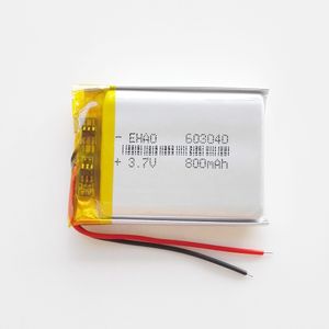 Modell 603040 3.7V 800MAH Lithium Polymer Li-Po Uppladdningsbart Batteri för MP3 MP4 DVD-dynan Mobiltelefon GPS Power Bank Camera E-Books Recoder