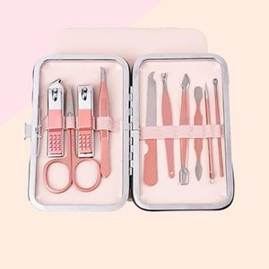 Strumenti per manicure professionali in acciaio inossidabile Set di strumenti per tagliare le forbici per unghie in olecrano rosa - #3