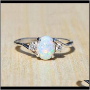 Cluster Big Gemstone Opal Women Solitaire Wedding Ring Förlovningsringar Fashion Jewelry Gift Will och Sandy Drop GnSx6 8upbe