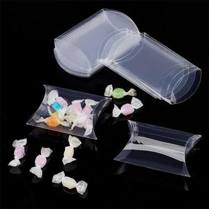 Durchsichtige Plastikkissen-Geschenkboxen, transparente Verpackungsboxen für Süßigkeiten, Hochzeit, Babyparty, Geburtstag, Gastgeschenke