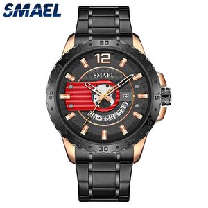 Moda Homens Assista Aço Inoxidável Strap Auto Data Masculino Relógio Analog Relógios Gold 9178 Homens de Negócios Relógio de Pulso Reloj Hombre Q0524