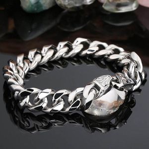 Link, łańcuch 13 / 15mm Punk Link Bransoletka Bransoletka Kobiety Mężczyźni Hip Hop Silver Color Curb Cuban Fashion Wristband Prezent Biżuteria