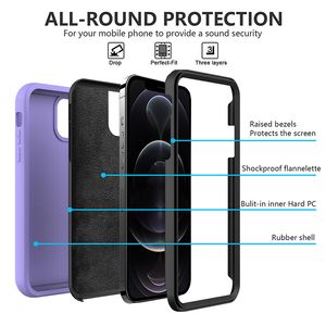 Robot Defender Case dla iPhone 13 12 Pro Max 11 Mini XR XS 8 PLUS odporny na wstrząsy Flannette Hard PC Gumy Shell 3 w 1 Luksusowy etui na telefon