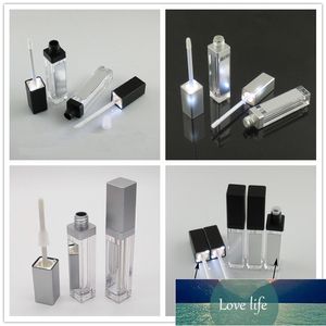 7 ml LED-Licht, schwarz, Kosmetik-Lippenstift-Behälter, Make-up-Werkzeug, quadratische Concealer-Flasche aus Kunststoff, Lipgloss-Röhre mit Spiegel, 20 Stück, Fabrikpreis, Experten-Design, Qualität