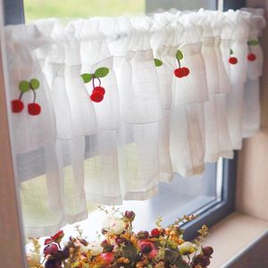 Curtain & Drapes Short Kitchen Curtains With Strawberry Half For Bathroom Door Cupboard Balcony Decorative Window Valance Treatment Home