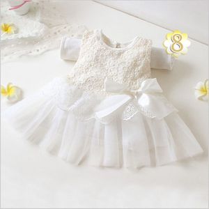 Ny sommar baby flickor prinsessan klänning tyll tutu ärmlösa båge barn barn festklänningar för baby gåva 0-2 år