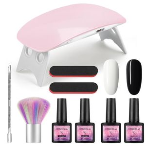 Polish Nail Gel Set With UV LED Lamp Dryer Soak Off Kit For Tools Art Top Coat And Base Kits