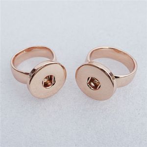 12 sztuk dużo całości 18mm Przyciski Snap Ring Rozmiar 17 Moda Róża Gold Metal Biżuteria dla mężczyzn Kobiety 7