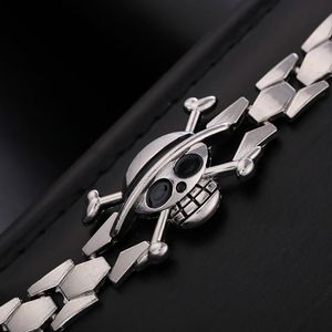 Charm Armband HF Högkvalitativ anime One Piece Plating Alloy Bracelet Skull Cosplay Tillbehör