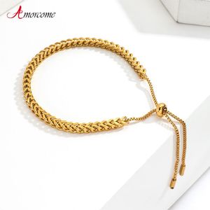 Gliederkette Amorcome 2022 Design Damenmode zierliche gedrehte Armbänder vergoldetes Edelstahlarmband verstellbar JewelryLink