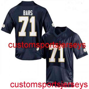 Dikiş #71 Alex Bars Notre Dame Navy NCAA Futbol Forması Özel herhangi bir İsim Numarası XS-5XL 6XL