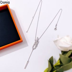 Donia gioielli collana di lusso moda europea e americana naso di maiale in acciaio al titanio micro-incastonato zircone ciondolo accessori regalo di design