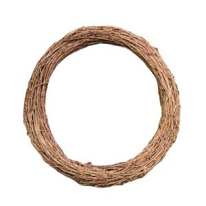 Decorative Flowers & Wreaths Christmas Rattan Ring Artificial Garland Dried Plants Frame For Home Decoration DIY Floral