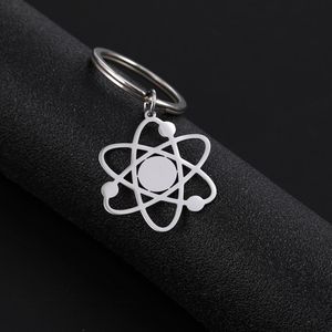 The Bigbang Theory Atom Key Chain Women Men Stainless Steel Physics Chemistry Science Pendant Keyring Holder Jewelry Gift