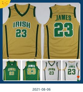 Mens 2002 James Jerseys St. High School Irish Retro College King Basketball Tröjor Vincent Mary LBJ # 23 Liten kejsare Stitched Jersey S-XXL