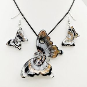 Jewelry Fashion 6 Sets Butterfly And Silverfoil Lampwork Murano Glass Necklace Earrings Setjewelry Set