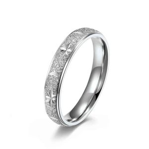 Simples Fosco Estrelas Cinzadas e Anel de Lua Titânio Aço para Mulheres Na moda Ring Rose Gold / Prata Cor de Casamento Jóias G1125