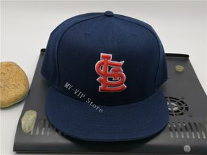 Top New STL NavY Blue Caps Fitted Men Bonés de Beisebol Legal Adulto Flat Peak Hip Hop Letra LS Boné Ajustado Homens Mulheres Cheio Fechado Gorra