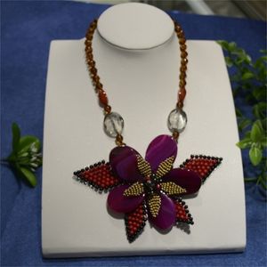 Schmetterling Kragen Halskette großhandel-Collares S Anhänger Maxi Mode Kristall Schmuck Handgemachte Schmetterling Agat E Blume Halskette