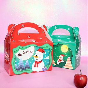 3d Boże Narodzenie Treść Pudełka na wakacje Xmas prezentuje Papier Pudełko Party Favor Supplies Candy Cookie Wrapping Boxes Elf Santa Snowman Renifer FHH21-843