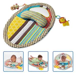 Tummy Time Activity Lekmatta - Ergonomisk plyschkudde Babyspegel Squishy Leksaker Bytunderlägg Höjd ure Chart Easy 210827