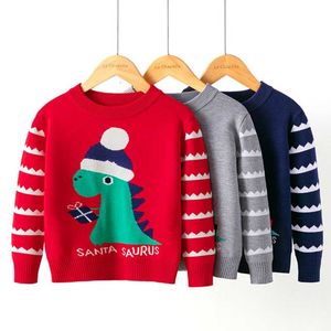 Julsticka tröja höst vinter baby boys tjejer kläder tecknade pullover barn barnkläder 210429