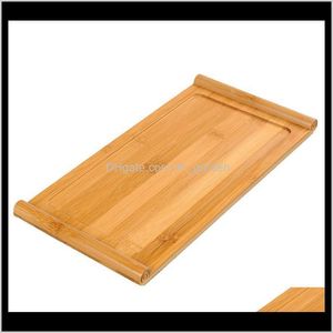 Trays Teaware Kitchen, Dining Bar Garden Drop Delivery 2021 Tea Tray Snack Plate Food Table Nature Bamboo Holder Rec Dessert Board Easy Cle