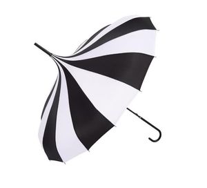 50 Pçs Preto e Branco Guarda-chuva de Sol Princesa Real Pagode Guarda-chuva de Cabo Longo Presente de Natal SN3352