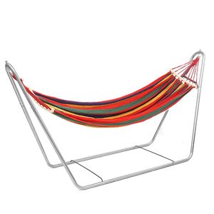 Camp Furniture Two-person Hammock Camping Thicken Swinging Chair Outdoor Hanging Bed Canvas Rocking With Stand 200*150cm